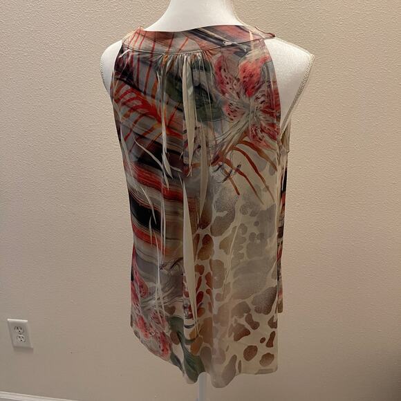 Style & Co Tan Embellished  Chain link neck Blue Small Women's RN 119794 - Picture 3 of 5